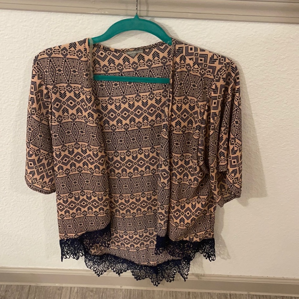 Charlotte Russe Pink and Navy Kimono